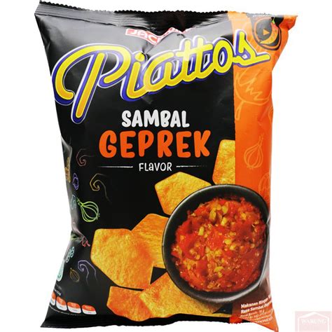 Yakni sambal terasi ala indo chicken. Chips Piattos goût Sambal Geprek 85G