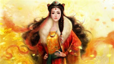 Mythical Girl In Golden Robe Wallpaper Wallpapersxplore Free Hd