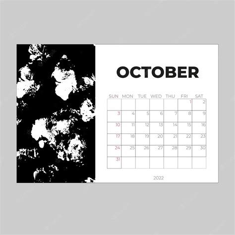Plantilla De Diseño Para El Calendario De Octubre De 2022 Vector Premium