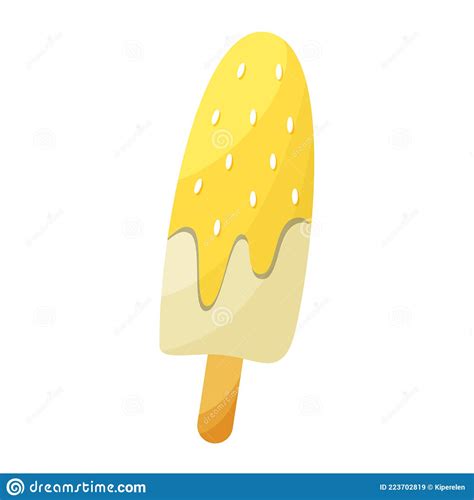Popsicle On A Stick On White Background Vector Illustration
