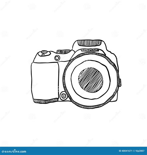 The Sketch Of A Photo Camera Drawn By Hand Stock Vector Image 40041671