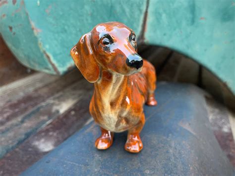 1970s Goebel West Germany Porcelain Dachshund Figurine For Weiner Dog
