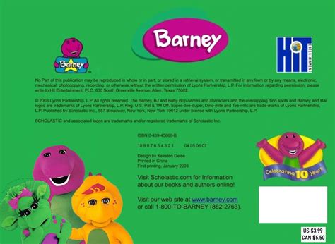 Storytime With Barney Book Battybarney2014s Version Custom Time