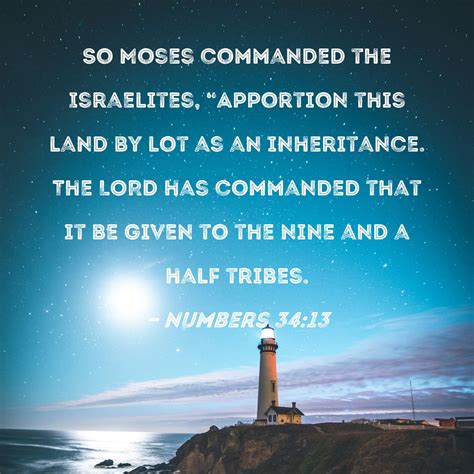 Numbers 3413 So Moses Commanded The Israelites Apportion This Land