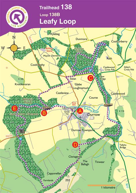Walking In Durrow Leafy Loop Route Map Dunmore Wood Knockatrina