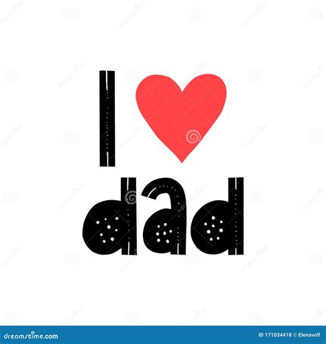 I Love Dad Typography Newborn Card Banner For T Stock Vector