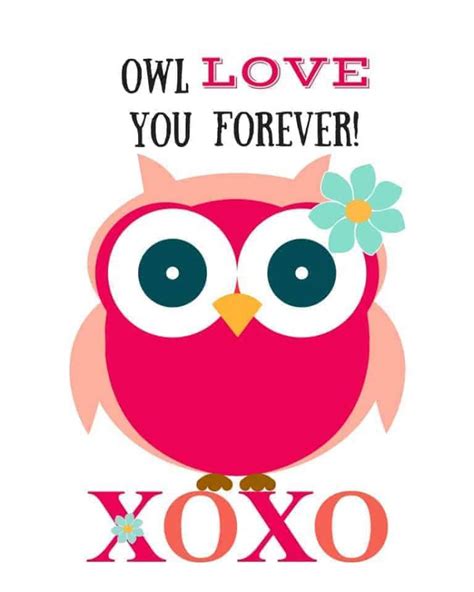 Free Valentines Day Owl Printable Stylish Cravings