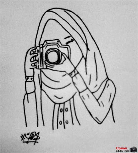 Gambar Kartun Muslimah Pegang Kamera | Gambar Kartun
