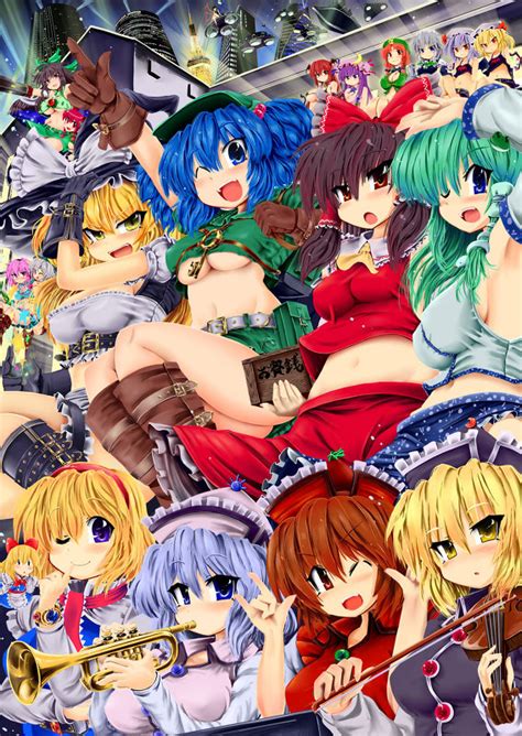 Okiraku Nikku Alice Margatroid Flandre Scarlet Hakurei Reimu Hong