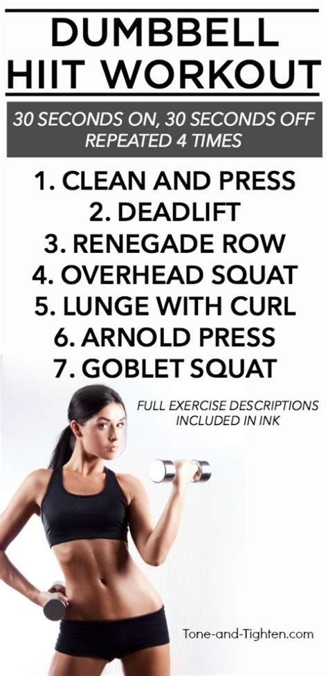 30 Minute Hiit Workout With Dumbbells Tone And Tighten