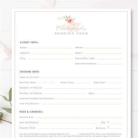 Client Booking Form For Photographers Offer Your Clients A Way To Sign