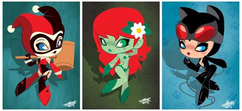 Harley Quinn Poison Ivy And Catwoman Chibi Fan Art Joker And Harley