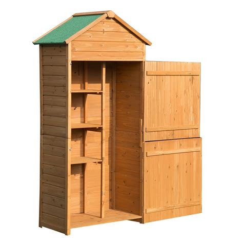 Outsunny Wood Storage Shed Garden Shed Lockable Unit Outdoor Tool