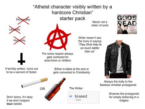 Atheist Character Visibly Written By A Hardcore Christian Starter