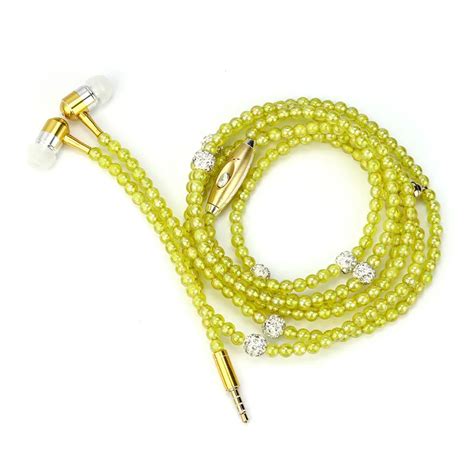 3 5mm In Ear Stereo Pearl Necklace Headset Super Bass Music Earphone Earbuds 0427zyxw In