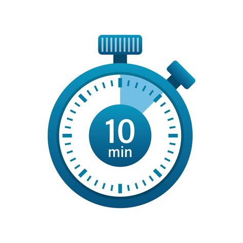 Stopwatch 10 minutes icon illustration in flat style. Timer vector