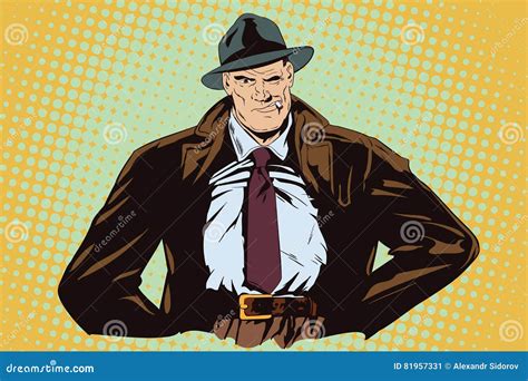 Confident A Private Detective Stock Vector Illustration Of Flyer