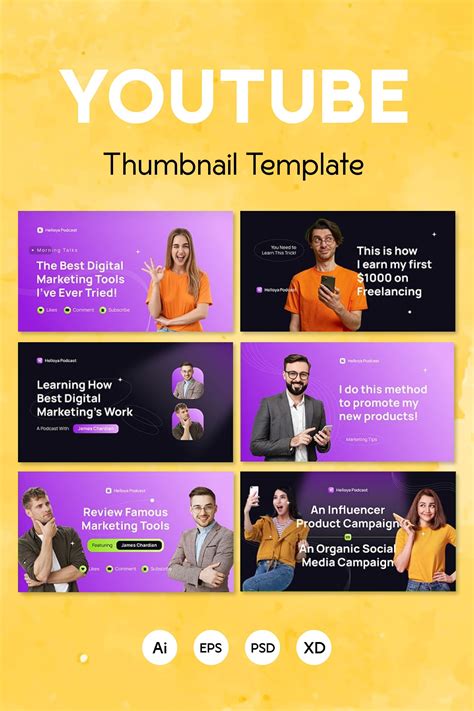 Youtube Thumbnail Template Thumbnail Design Social Media Campaign