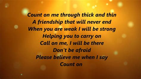 Learn english in a fun way with the music video and the lyrics of the song count on me of bruno mars. Whitney Houston and CeCe Winans - Count On Me (Lyrics ...