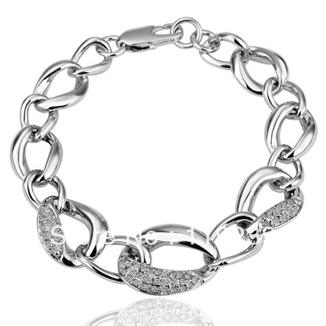Lb022 Fashion White Gold White Gold Color Item Crystal Pave Chunky