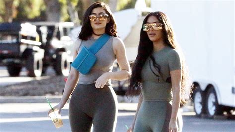 Kim Kardashian West And Kylie Jenner Twin In Unreleased Yeezy Pieces