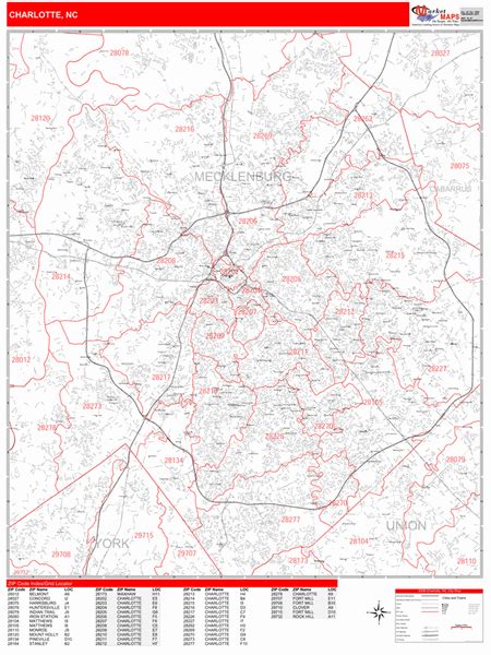 Charlotte Nc Area Zip Code Map United States Map