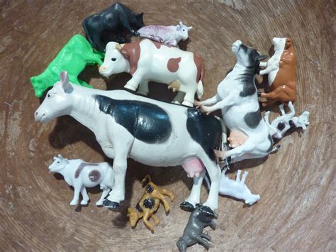 12 Miniature Cow Plastic Toy Figure Animal Terrarium Fairy Etsy In