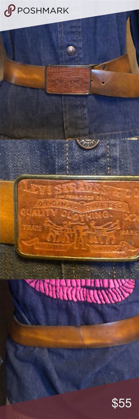 Vintage Levis Hand Stained Leather Belt Sz 28 Vintage Levis Leather