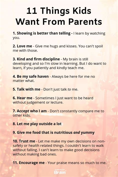 Raising Children 11 Things Kids Want From Their Parents Raising