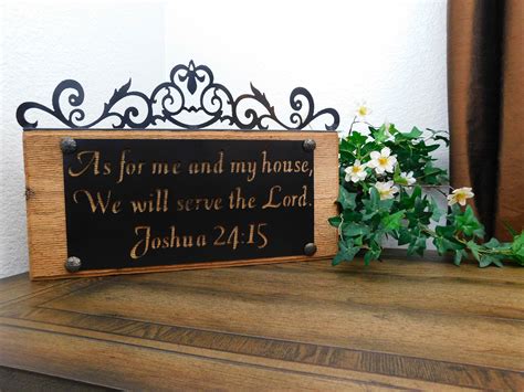 Joshua 2415 Wood Sign As For Me And My House We Will Serve The Lord