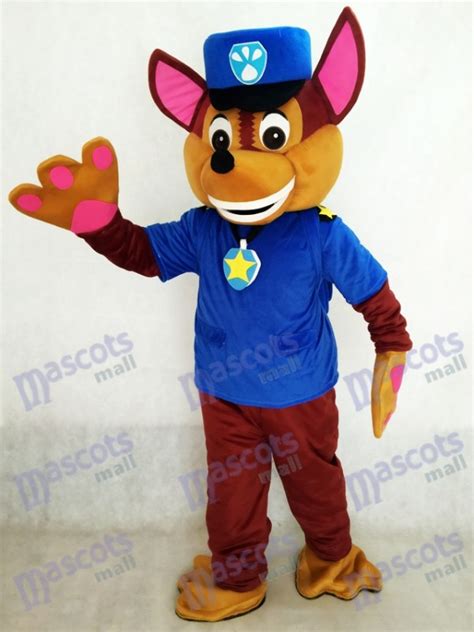 New Paw Patrol Chase Dog Adult Mascot Costume Fancy Suit Cosplay
