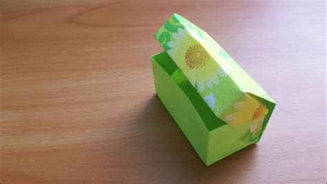 Diy Rectangular No Glue Paper Box With Lid Easy Origami Paper Craft