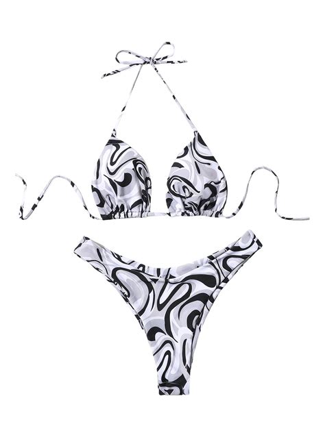 Topgod Sexy String Bikini Set For Women 2 Piece Bathing Suit Halter