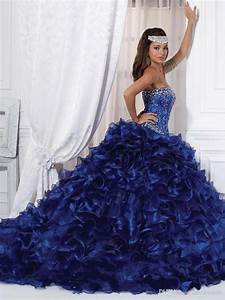 Fascinating Dark Blue Quinceanera Dresses Beading Organza