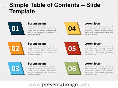 Powerpoint Template Free Table Of Contents