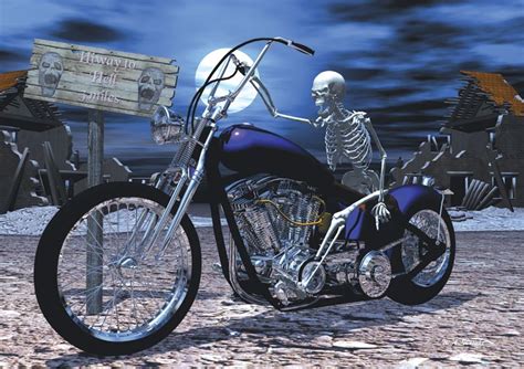 Grim Reaper On Motorcycle Halloween Crohl