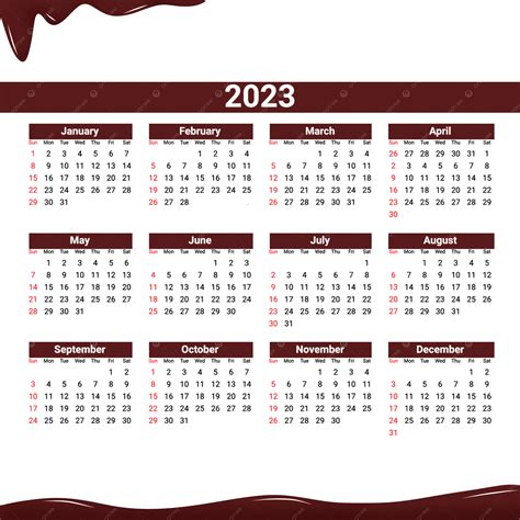 우아한 2023년 달력 새해 달력 2023 Png 일러스트 및 Psd 이미지 무료 다운로드 Pngtree