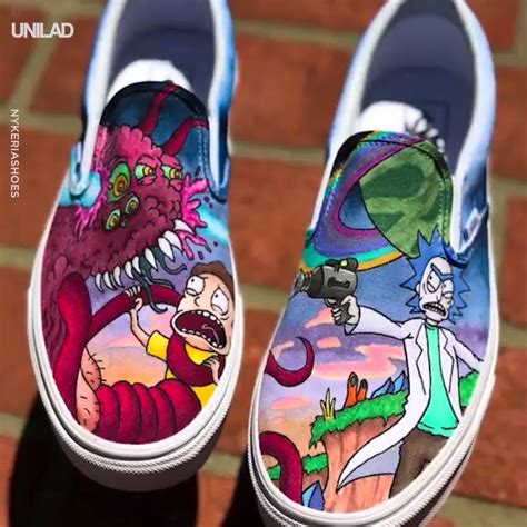 Guy Makes Custom Rick And Morty Vans This Guy Made A Custom Pair Of