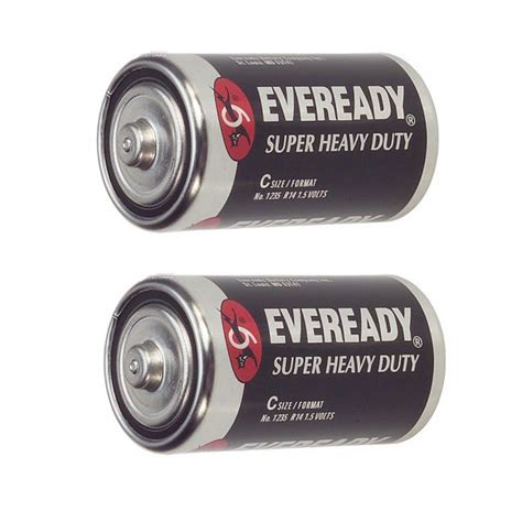 Eveready Super Heavy Duty Size C Batteries 2 Pack R14b2up