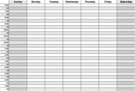 15 Blank Schedule Template Images Blank Weekly Work Schedule Template