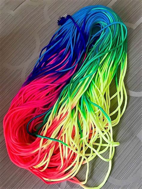 Neon Color Nylon Cord Knottingbeading Cord 5mm Rainbow Etsy