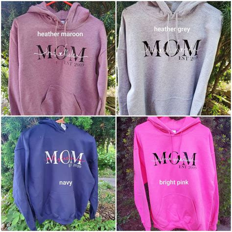 Mom Hoodie Personalized Mom Sweatshirt Mothers Day Etsy