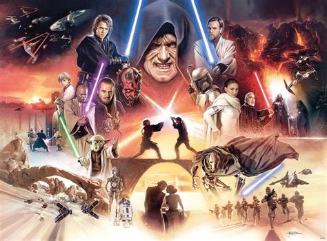 The Prequel Trilogy Art Piece By Brian Rood Done In Celebration Of