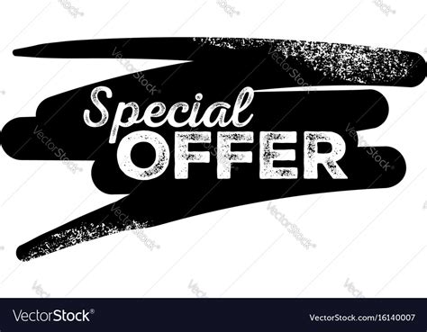 Special Offer Black Label With Grunge Texture Vector Image
