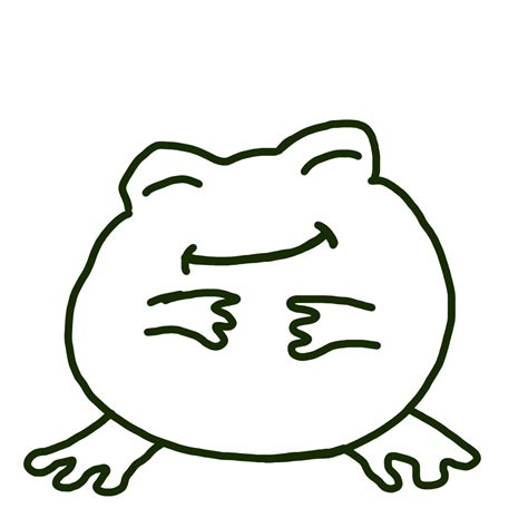Cute Cheerful Frog Cartoon Character Line Art 13367155 Png