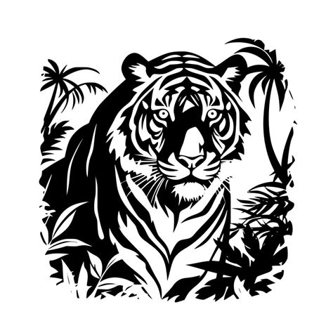 Jungle Tiger Svg Image Instant Download For Cricut Silhouette Laser