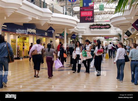 Busy Shopping Mall Stock Photo Alamy