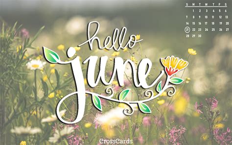 June 2020 June Flowers Desktop Calendar Wallpaper Flowers