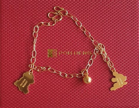 22k 916 Poh Heng Mickey And Minnie Anklet Womens Fashion Jewelry