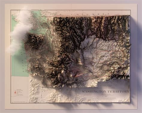 Washington State 3d Rendered Map Map Topographic Map Monument